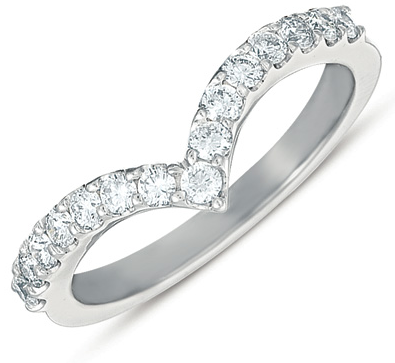 Contour 14 Karat White Wedding Band