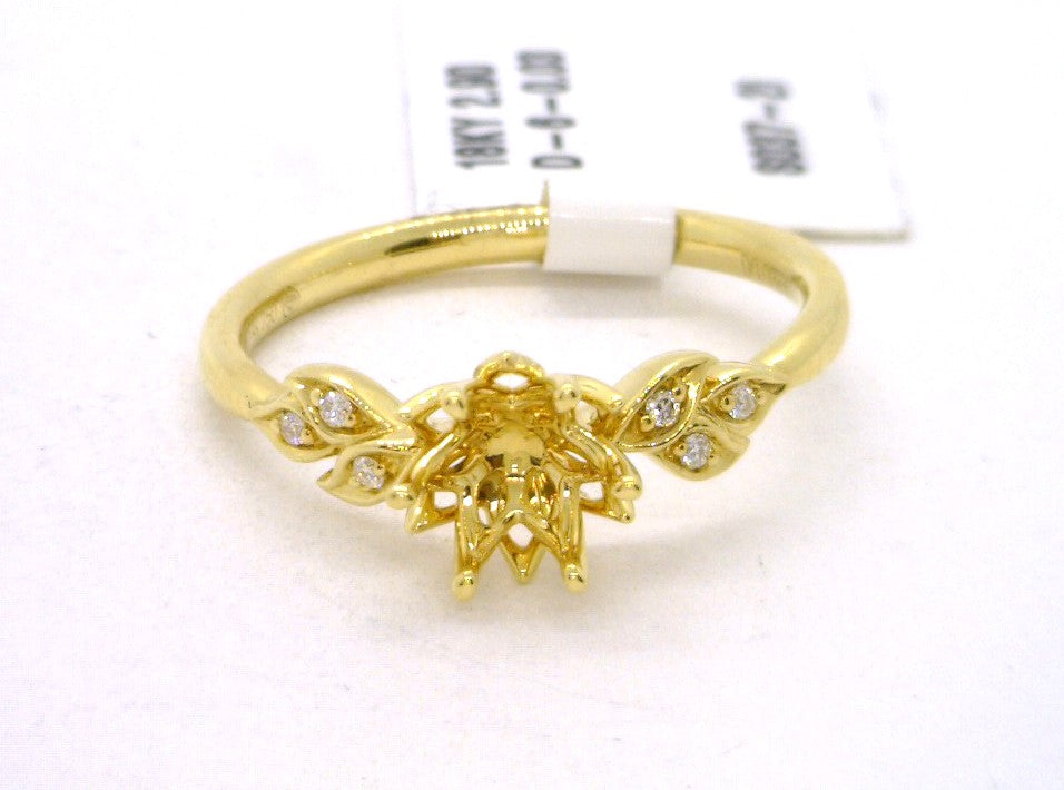 Floral 18 Karat Yellow Semi-Mounting