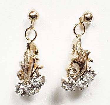 14 Karat Two-Tone Diamonds Dangle Earring