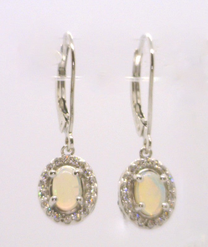 Dangle 14 Karat White Opal Earring