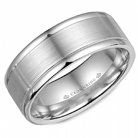 Precious Metal (No Stones) Wedding Bands  -  Men'