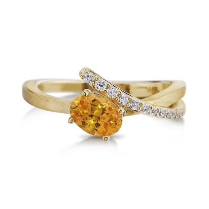 14 Karat Yellow Garnet Ring