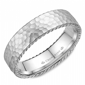 Precious Metal (No Stones) Wedding Bands  -  Men'