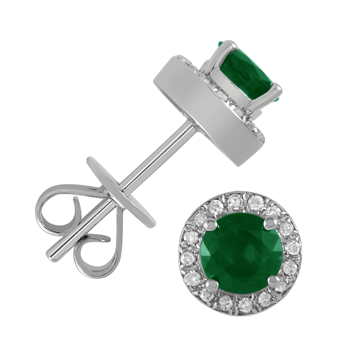 Stud 10 Karat White Emerald Earring