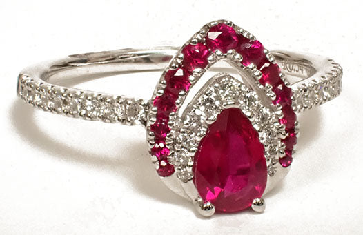 14 Karat White Ruby Ring