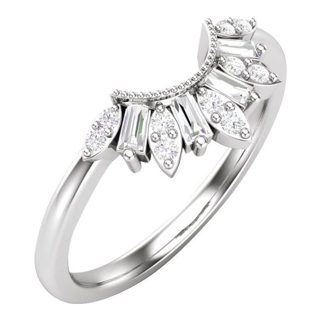 Tiara 14 Karat White Wedding Band