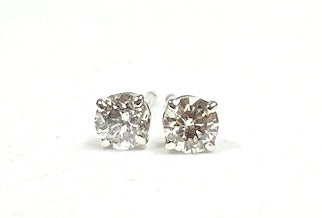 Stud 14 Karat White Earrings