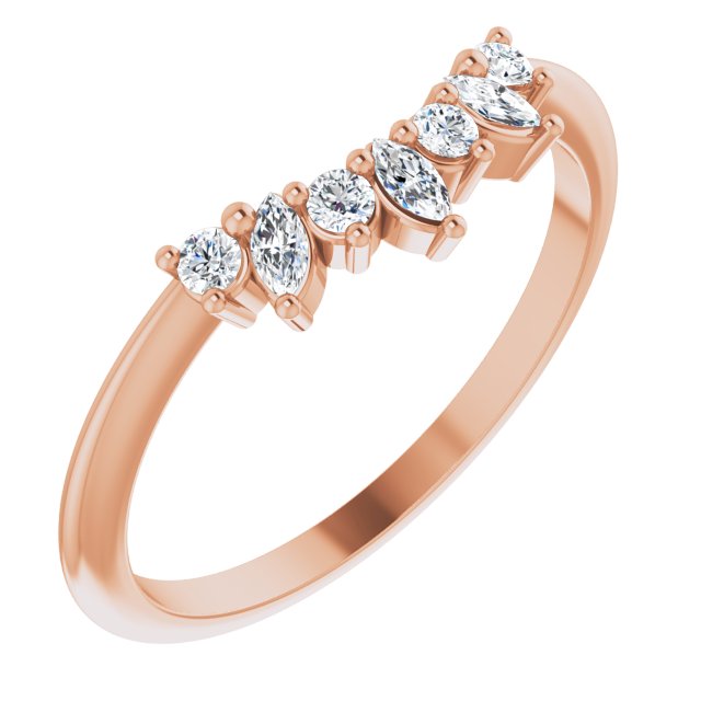 Contour 14 Karat Rose Wedding Band