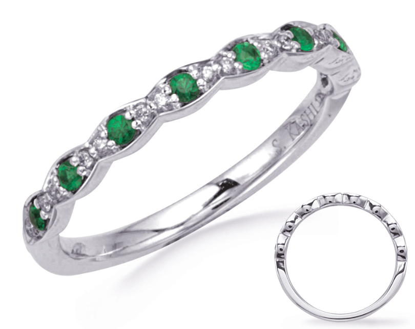 14 Karat White Emerald Ring