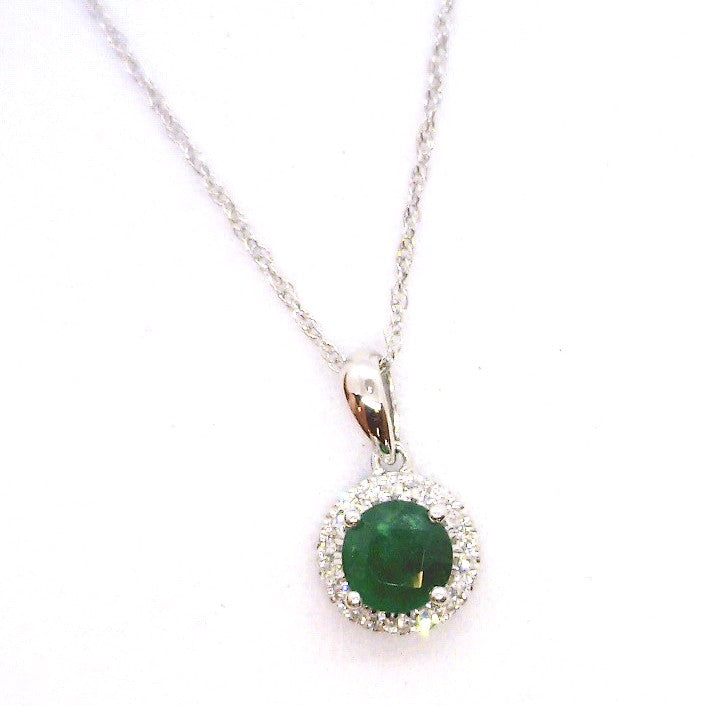 10 Karat White Emerald Pendant