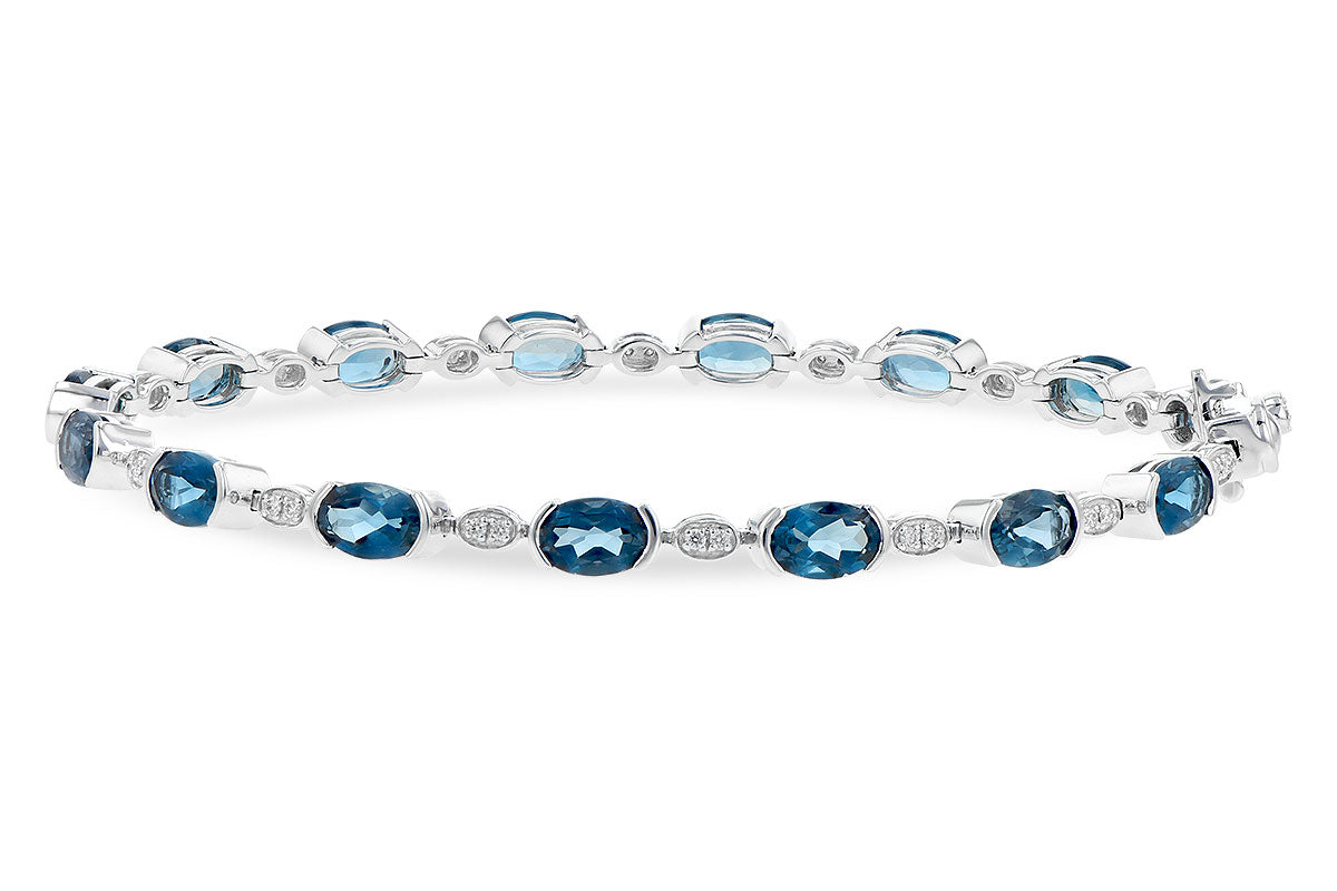 14 Karat White Blue Topaz Bracelet