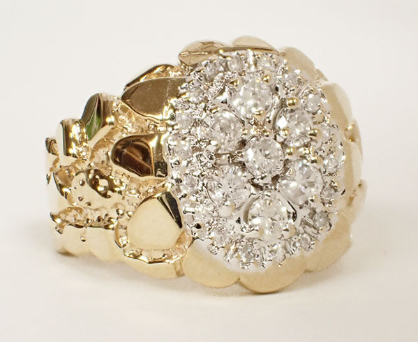 14 Karat Two-Tone Diamond Gent's Ring