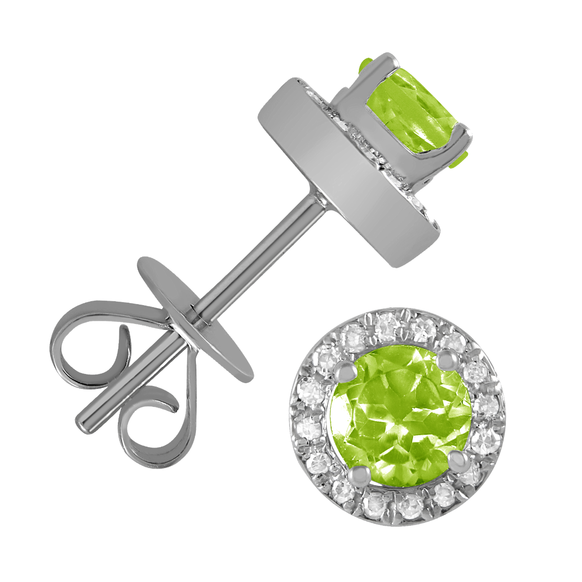 Stud 10 Karat White Peridot Earring