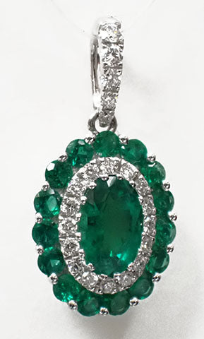 14 Karat White Emerald Pendant