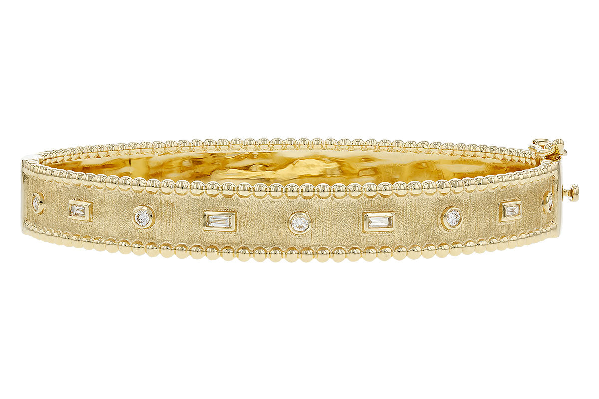 Hinged Bangle 14 Karat Yellow Diamond Bracelet