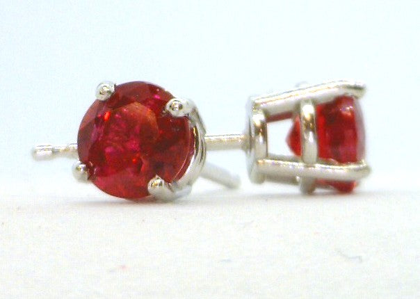 Stud 14 Karat White Ruby Earring