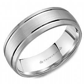 Precious Metal (No Stones) Wedding Bands  -  Men'