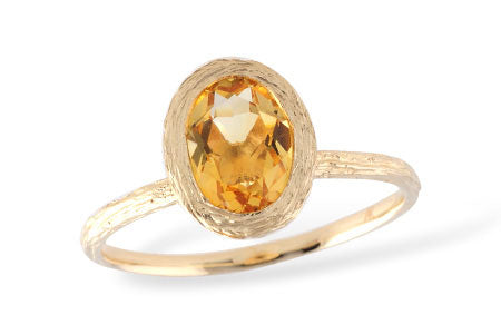 14 Karat Yellow Citrine Ring