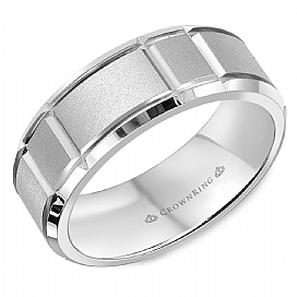 Precious Metal (No Stones) Wedding Bands  -  Men'