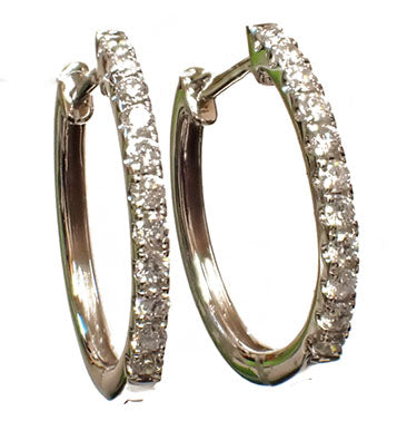 Hoop 14 Karat White Earrings