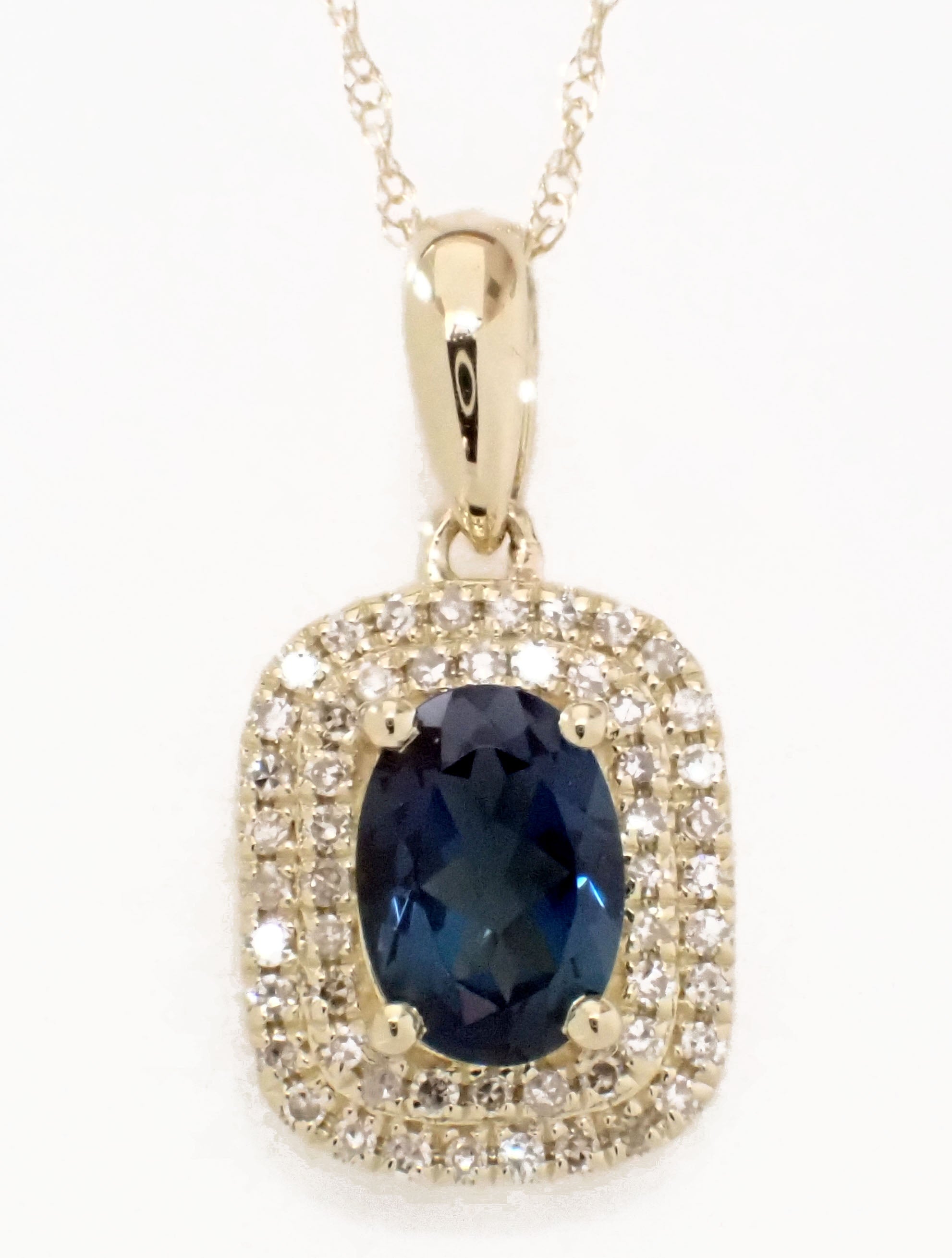 10 Karat Yellow Blue Topaz Pendant