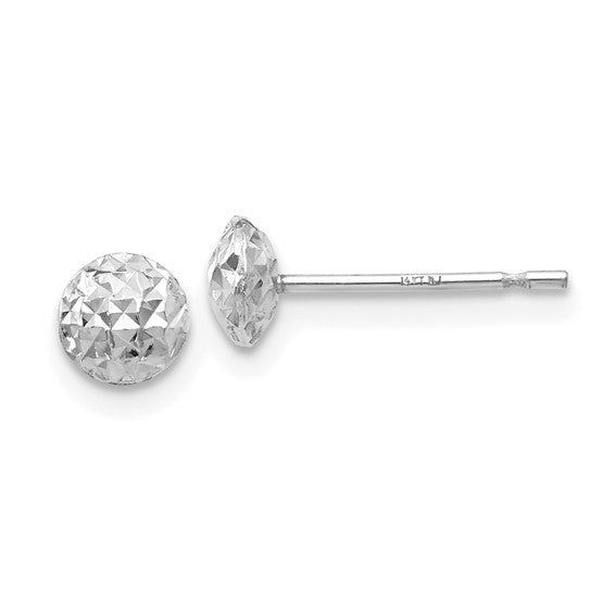 Stud 14 Karat White Earrings