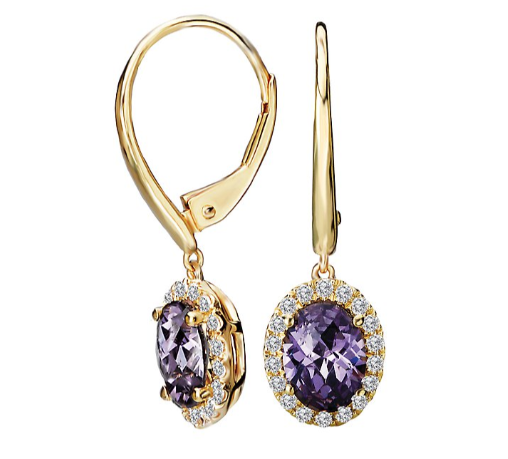 Dangle 14 Karat Yellow Amethyst Earring