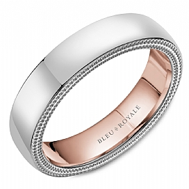 Precious Metal (No Stones) Wedding Bands  -  Men'