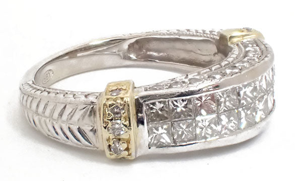 14 Karat Two-Tone Diamond Fashion Ring