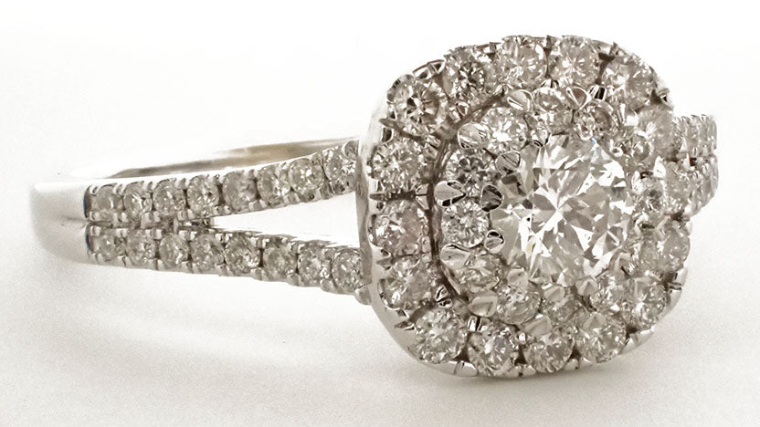 14 Karat White Diamond Engagement Ring