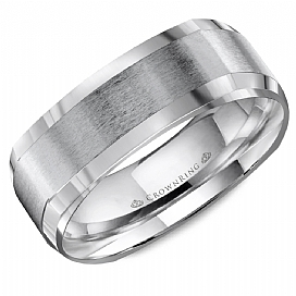 Precious Metal (No Stones) Wedding Bands  -  Men'