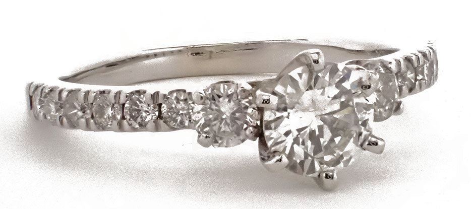 14 Karat White Diamond Engagement Ring