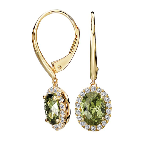 Dangle 14 Karat Yellow Peridot Earring