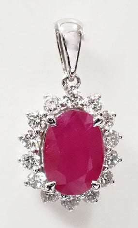 18 Karat White Ruby Pendant