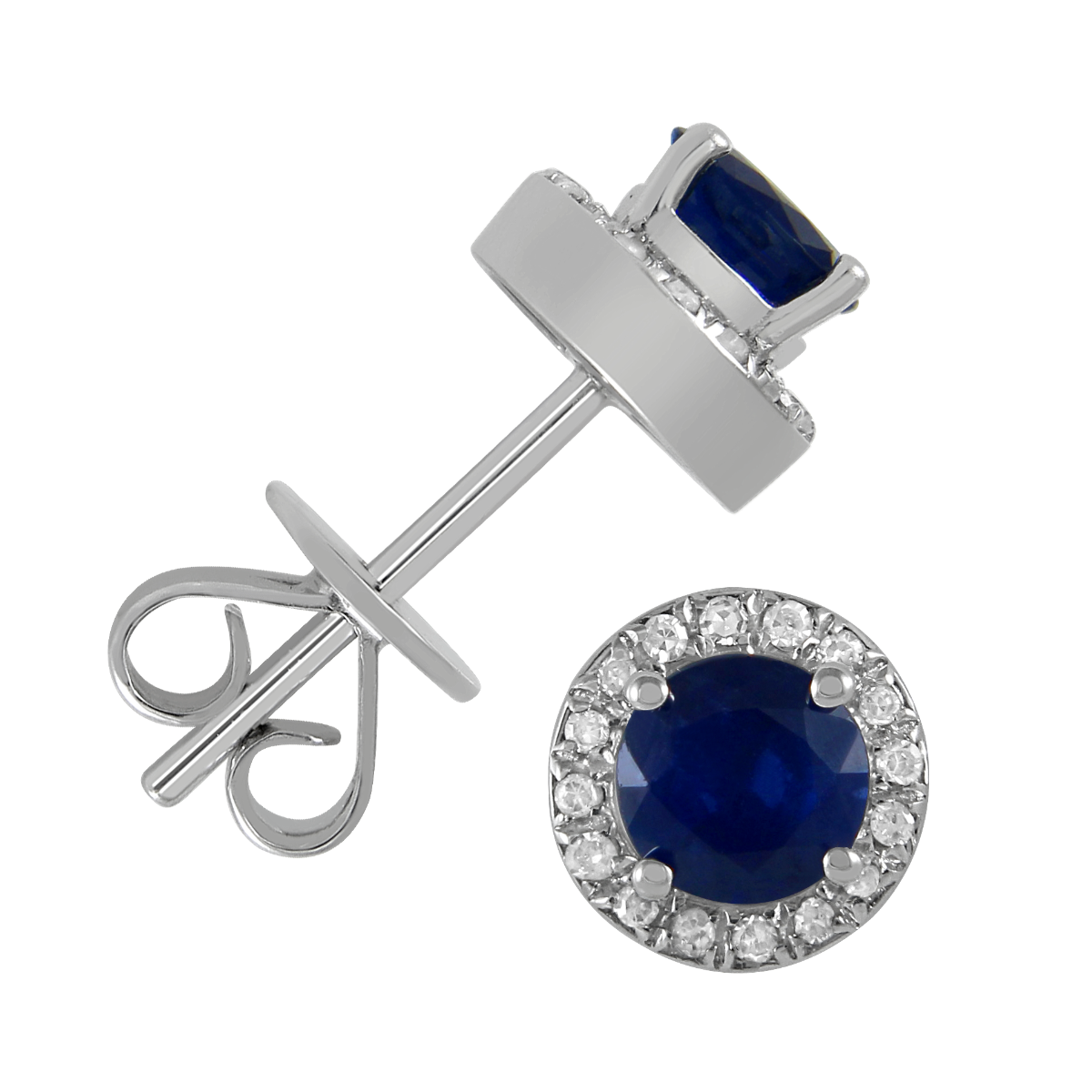 Stud 10 Karat White Created Sapphire Earring