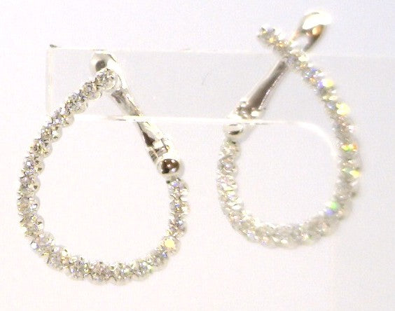 Drop 14 Karat White Earrings