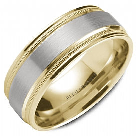 Precious Metal (No Stones) Wedding Bands  -  Men'