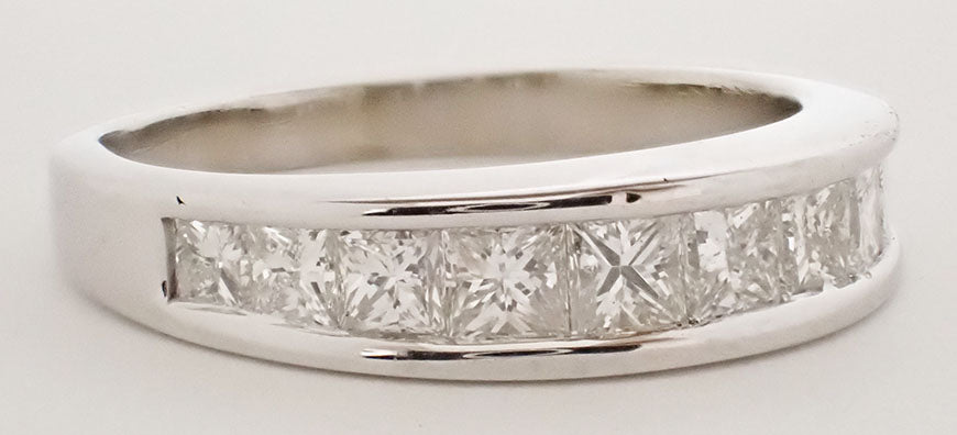 14 Karat White Diamond Wedding Band