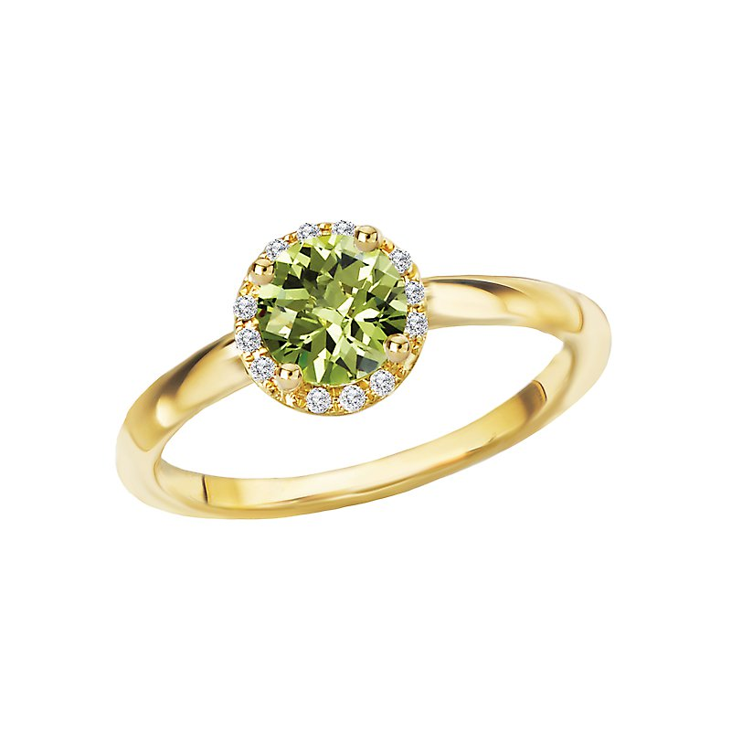 14 Karat Yellow Peridot Ring