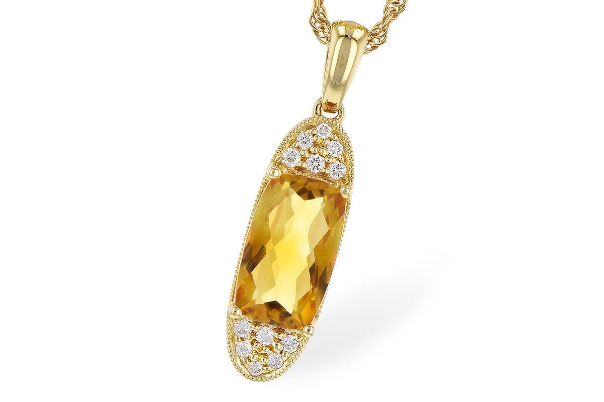 14 Karat Yellow Citrine Pendant