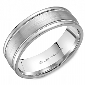 Precious Metal (No Stones) Wedding Bands  -  Men'