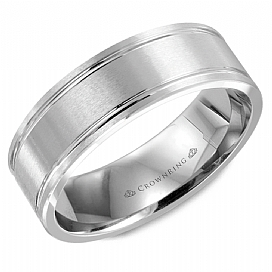 Precious Metal (No Stones) Wedding Bands  -  Men'