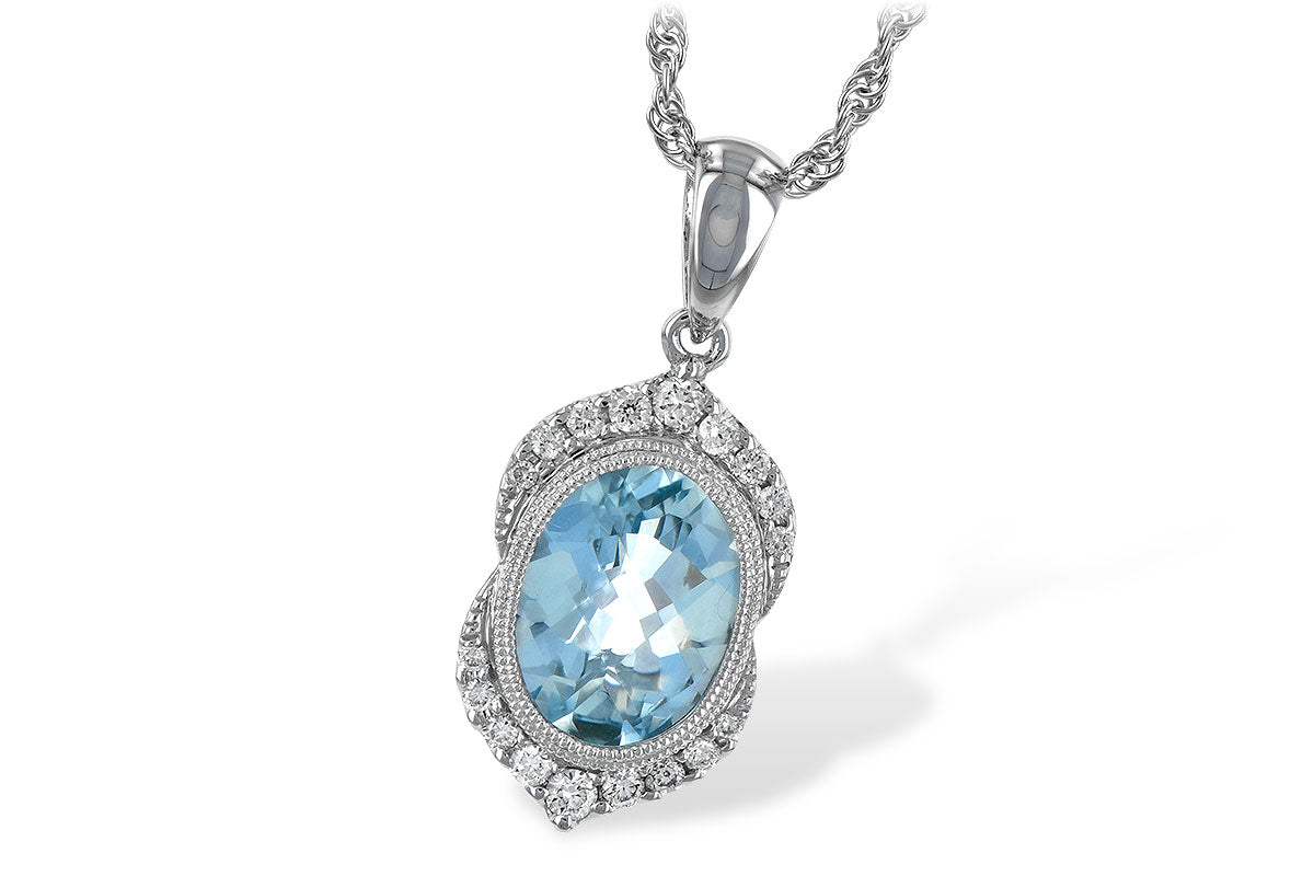 14 Karat White Aqua Pendant