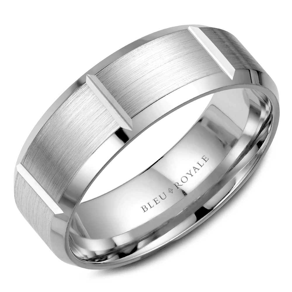 Precious Metal (No Stones) Wedding Bands  -  Men'