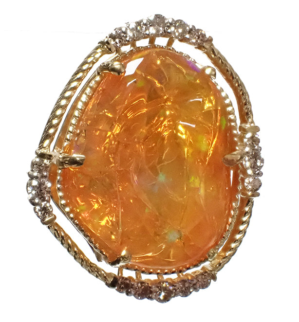 14 Karat Two-Tone Opal Pendant