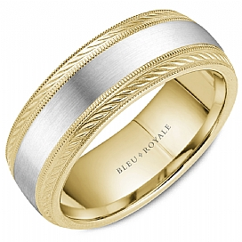 Precious Metal (No Stones) Wedding Bands  -  Men'