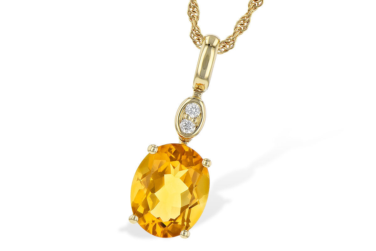 14 Karat Yellow Citrine Pendant