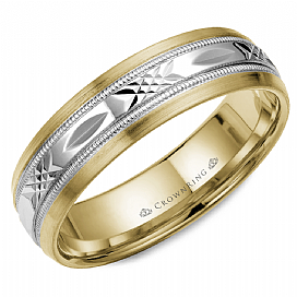 Precious Metal (No Stones) Wedding Bands  -  Men'