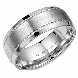 Precious Metal (No Stones) Wedding Bands  -  Men'