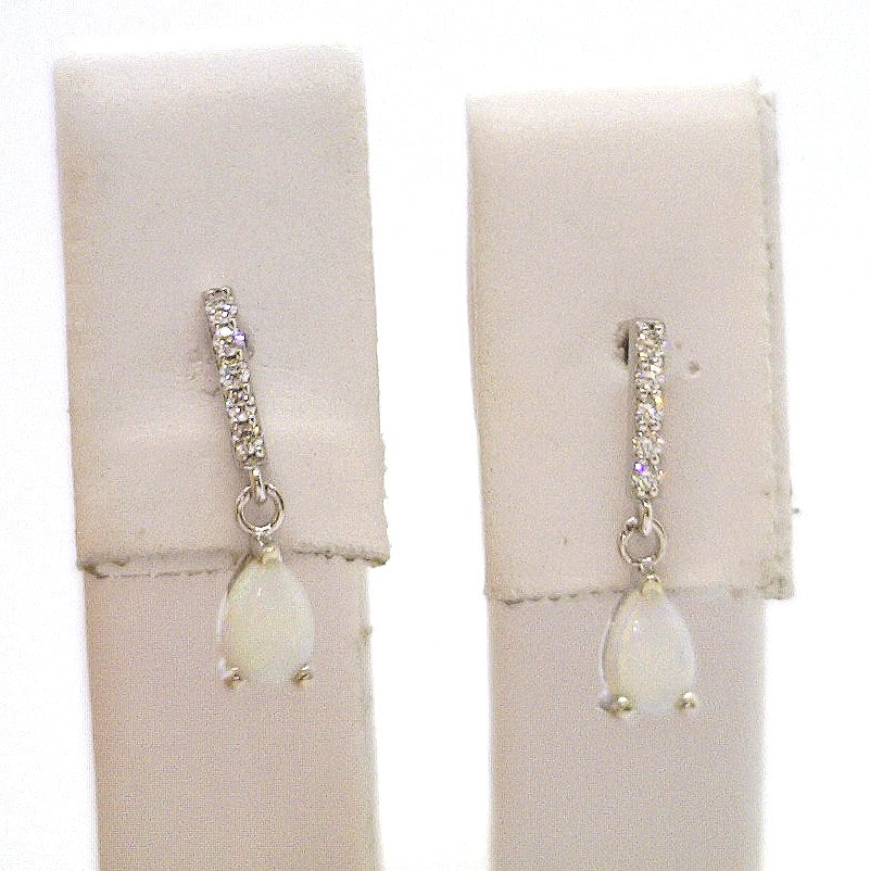 Dangle 14 Karat White Opal Earring